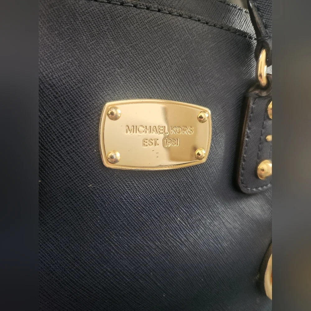 Michael Kors Blue Saffiano Leather Satchel Bag